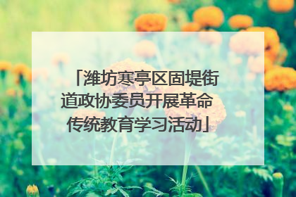 潍坊寒亭区固堤街道政协委员开展革命传统教育学习活动