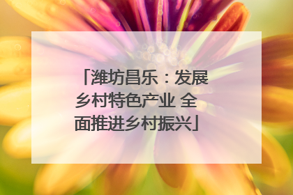 潍坊昌乐：发展乡村特色产业 全面推进乡村振兴