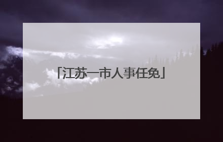 江苏一市人事任免