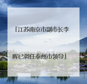 江苏南京市副市长李晖已调任泰州市领导