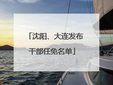 沈阳、大连发布干部任免名单