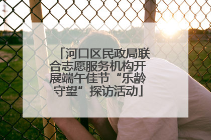 河口区民政局联合志愿服务机构开展端午佳节“乐龄守望”探访活动