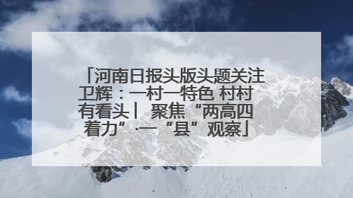 河南日报头版头题关注卫辉：一村一特色 村村有看头 ︳聚焦“两高四着力”·一“县”观察