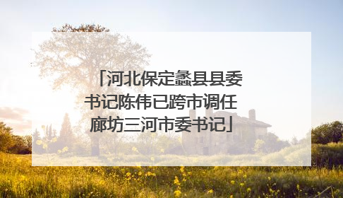 河北保定蠡县县委书记陈伟已跨市调任廊坊三河市委书记