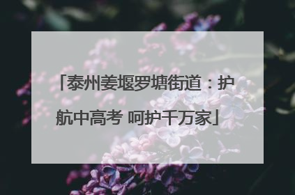 泰州姜堰罗塘街道：护航中高考 呵护千万家