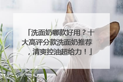 洗面奶哪款好用？十大高评分款洗面奶推荐，清爽控油超给力！