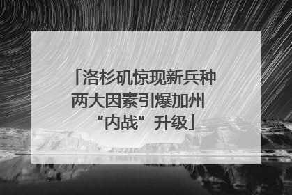 洛杉矶惊现新兵种 两大因素引爆加州“内战”升级