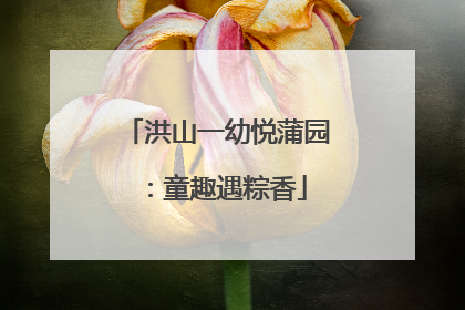 洪山一幼悦蒲园：童趣遇粽香