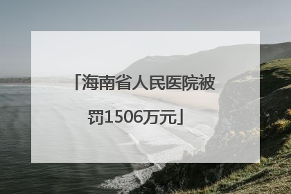 海南省人民医院被罚1506万元