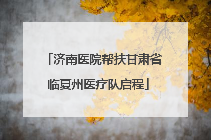 济南医院帮扶甘肃省临夏州医疗队启程