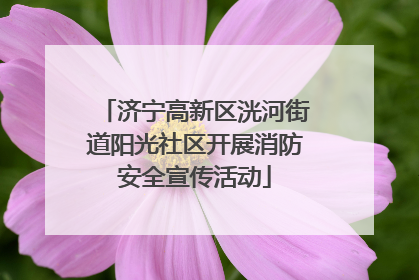 济宁高新区洸河街道阳光社区开展消防安全宣传活动