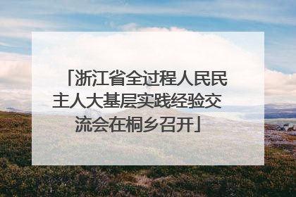 浙江省全过程人民民主人大基层实践经验交流会在桐乡召开