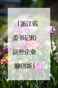 浙江省委书记和这些企业聊创新