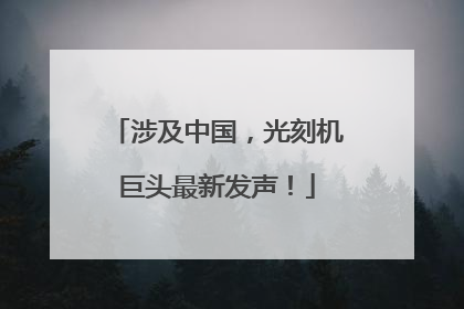 涉及中国，光刻机巨头最新发声！