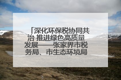 深化环保税协同共治 推进绿色高质量发展——张家界市税务局、市生态环境局签署合作备忘录