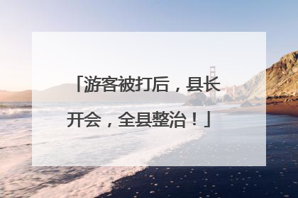 游客被打后，县长开会，全县整治！