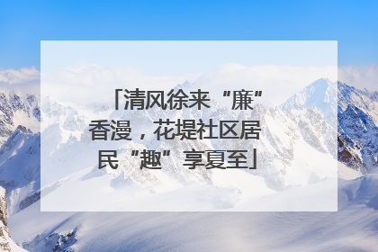 清风徐来“廉”香漫，花堤社区居民“趣”享夏至