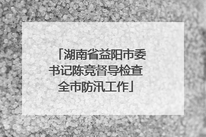 湖南省益阳市委书记陈竞督导检查全市防汛工作