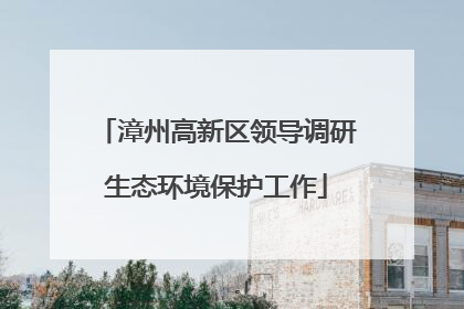漳州高新区领导调研生态环境保护工作