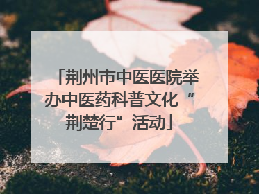 荆州市中医医院举办中医药科普文化“荆楚行”活动