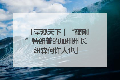 莹观天下｜“硬刚”特朗普的加州州长纽森何许人也