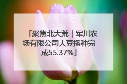聚焦北大荒｜军川农场有限公司大豆播种完成55.37%