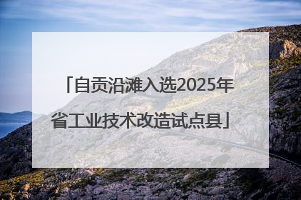 自贡沿滩入选2025年省工业技术改造试点县