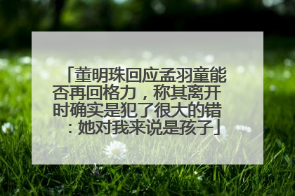 董明珠回应孟羽童能否再回格力，称其离开时确实是犯了很大的错：她对我来说是孩子