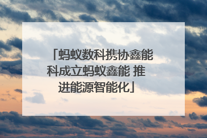 蚂蚁数科携协鑫能科成立蚂蚁鑫能 推进能源智能化