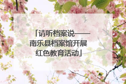 请听档案说——南乐县档案馆开展红色教育活动