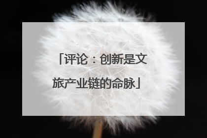 评论：创新是文旅产业链的命脉