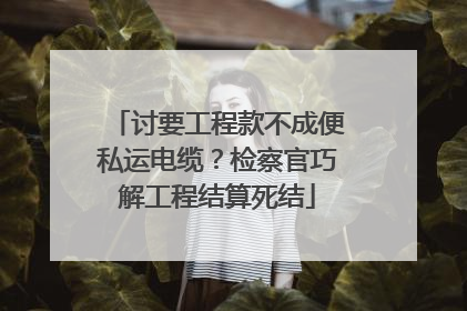 讨要工程款不成便私运电缆？检察官巧解工程结算死结
