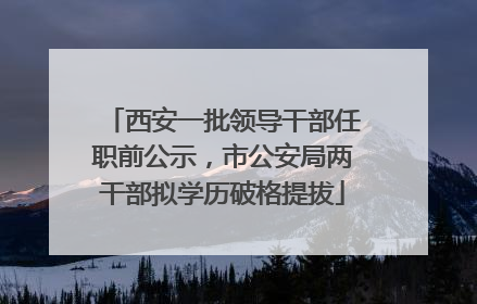 西安一批领导干部任职前公示，市公安局两干部拟学历破格提拔