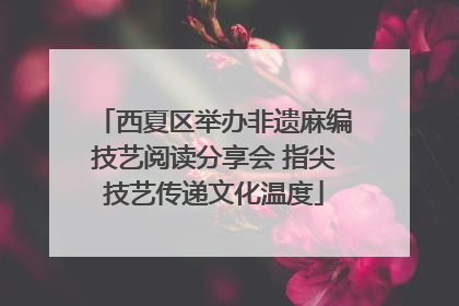 西夏区举办非遗麻编技艺阅读分享会 指尖技艺传递文化温度