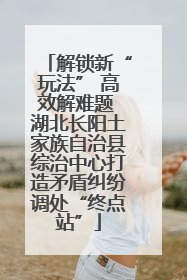 解锁新“玩法” 高效解难题 湖北长阳土家族自治县综治中心打造矛盾纠纷调处“终点站”