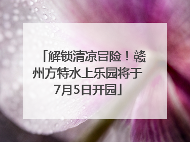 解锁清凉冒险！赣州方特水上乐园将于7月5日开园