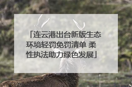 连云港出台新版生态环境轻罚免罚清单 柔性执法助力绿色发展