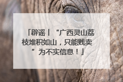 辟谣丨“广西灵山荔枝堆积如山，只能贱卖”为不实信息！