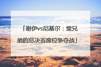 谢伊vs尼基尔：堂兄弟的总决赛席位争夺战