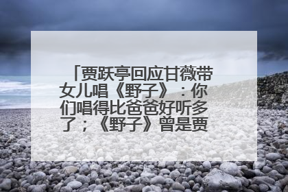 贾跃亭回应甘薇带女儿唱《野子》：你们唱得比爸爸好听多了；《野子》曾是贾跃亭“代表作”