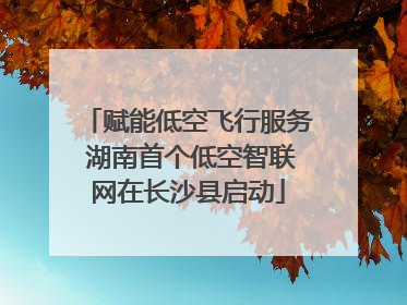 赋能低空飞行服务 湖南首个低空智联网在长沙县启动
