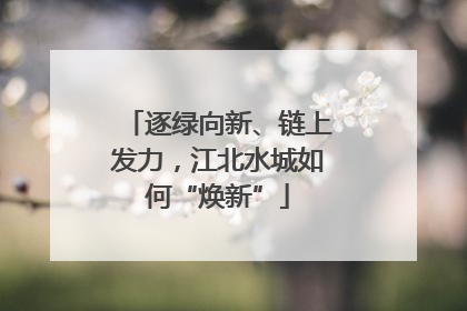 逐绿向新、链上发力，江北水城如何“焕新”