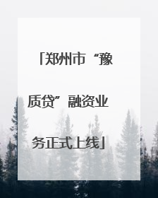 郑州市“豫质贷”融资业务正式上线