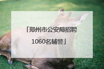 郑州市公安局招聘1060名辅警