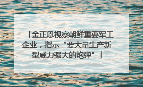 金正恩视察朝鲜重要军工企业，指示“要大量生产新型威力强大的炮弹”