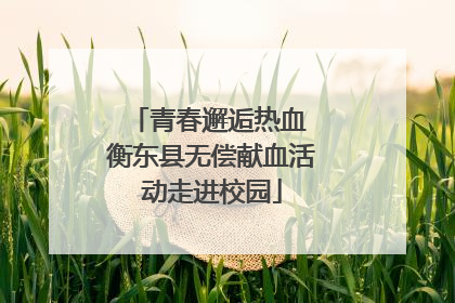 青春邂逅热血 衡东县无偿献血活动走进校园