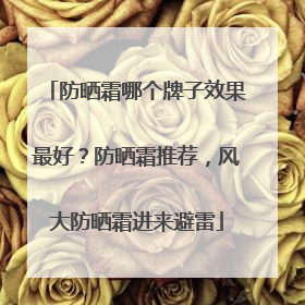 防晒霜哪个牌子效果最好？防晒霜推荐，风大防晒霜进来避雷