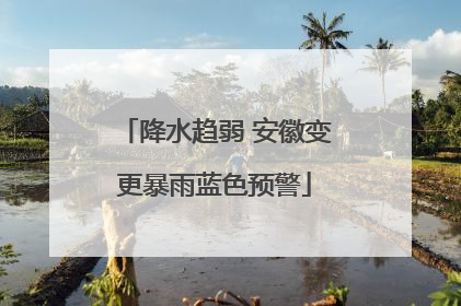 降水趋弱 安徽变更暴雨蓝色预警