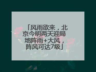 风雨欲来，北京今明两天迎局地阵雨+大风，阵风可达7级