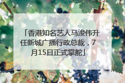 香港知名艺人马浚伟升任新城广播行政总裁，7月15日正式掌舵
